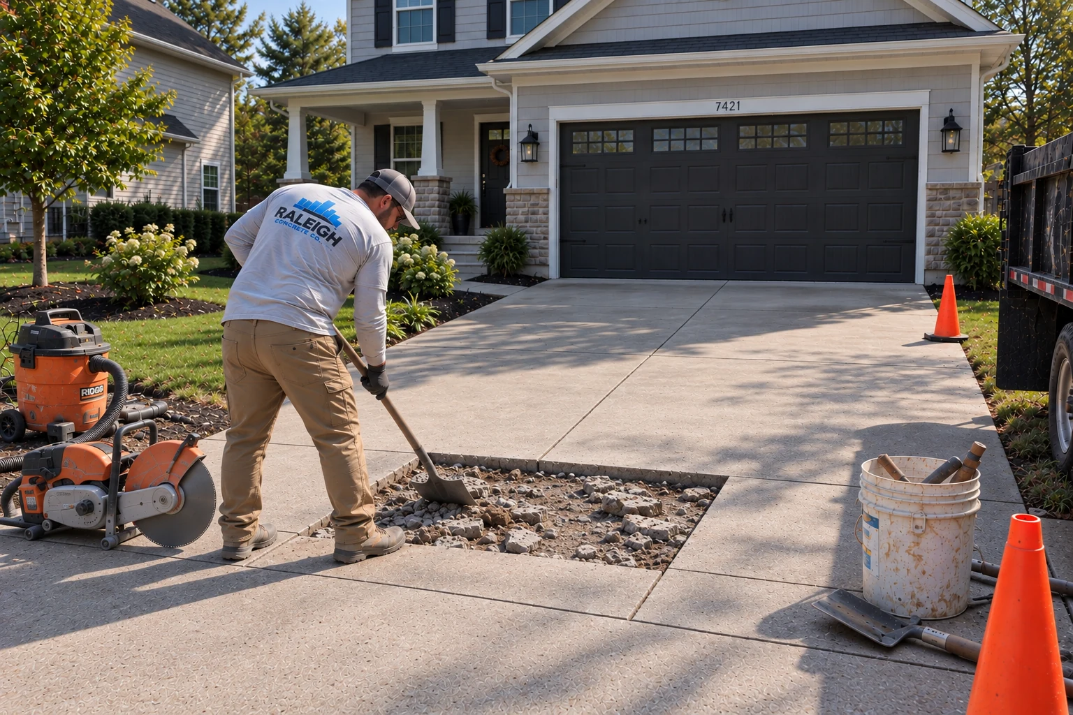 Concrete driveway repair
