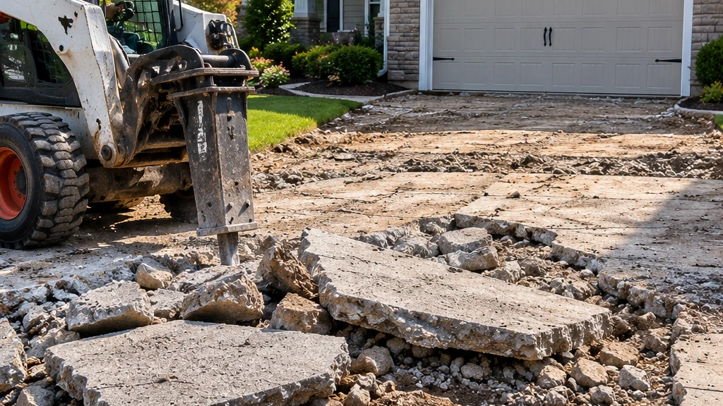 Concrete driveway replacement example